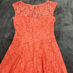 London Times Coral Lace Kids Dress